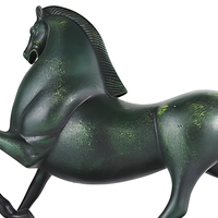 Sculptures d'ornements en métal sur le thème du cheval, style moderne minimaliste et luxe discret, pour bureaux, salons, entrées et halls d'hôtels