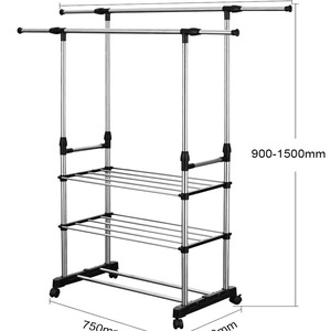 Qianqida — <span class=keywords><strong>cintre</strong></span> pliable Portable en acier inoxydable, pour magasin, séchage des tissus - Product Image 5