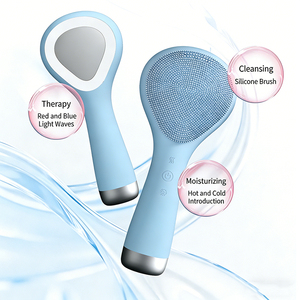 Cepillo de Limpieza Facial Eléctrico de Silicona, Resistente al Agua, con Compresas Frías y Calientes, Exfoliante Facial, Recargable por USB, con Vibración - Product Image 2