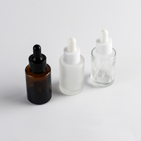 Flacon compte-gouttes cosmétique vide en verre personnalisé de 30ml 1oz avec couvercle pour sérum à épaulement plat et huile essentielle