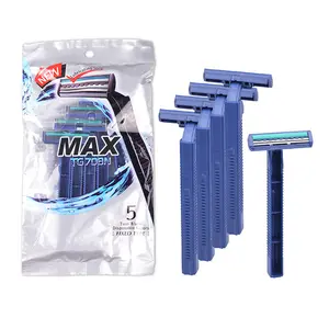 Maquinilla de afeitar desechable de cabeza fija Twin Blade para hombre