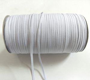 Cordon élastique tressé plat blanc en polyester haute résistance avec boucle réglable 3mm 4mm 5mm pour boucles d'oreilles - Product Image 1