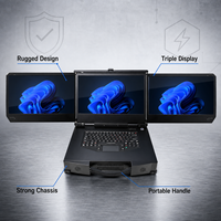 15.6 Inch Triple Screen Rugged Portable All-in-one Industrial Workstation Laptop I7-12700H RTX3050 32GB RAM 1TB SSD Stock