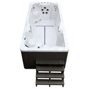 Spa de nage sans fin extérieur pour 5 personnes, grand, hors sol, avec fonction de massage par remous, installation autonome pour hôtel et villa - Product Image 2
