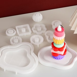 Nicole vente en gros écologique 3D Art pilier fleur Silicone bougie moule lave-vaisselle à la main dans le Shandong gâteau outils - Product Image 2