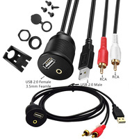 Installation de montage de tableau de bord de voiture étanche USB/Aux 2RCA accessoire câble d'extension universel UR2 1m/ 2m