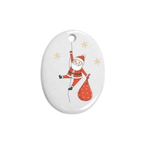 Nouveau pendentif en forme de coeur en céramique de Noël personnalisé ornement blanc pendentif en céramique de sublimation thermique