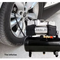 Petit compresseur d'air portable sans fil 4L sans huile à faible bruit Mini 280W 12V Pompe gonflable montée sur voiture avec outils pneumatiques
