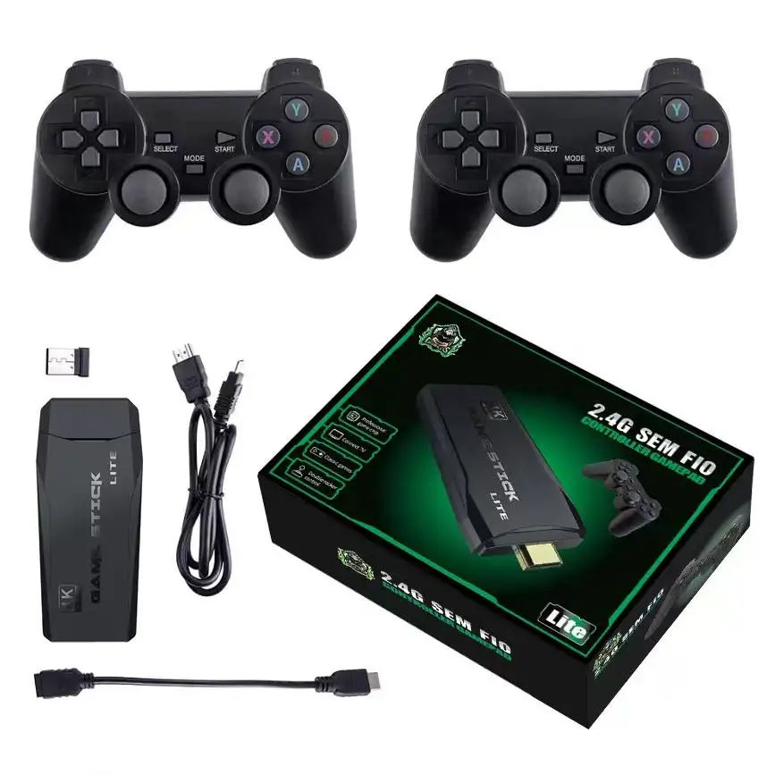 2023 nuovo per bambini Mini Game Stick Box portatile classico retrò 64gb 4k Videolite M8 Console di gioco nero Ps1 giochi Ps Plus Linux 1GB