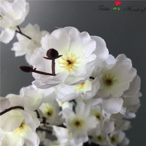Fleurs décoratives artificielles S0082, <span class=keywords><strong>fleur</strong></span> <span class=keywords><strong>de</strong></span> pêche, 7 fourchettes, <span class=keywords><strong>fleur</strong></span> <span class=keywords><strong>de</strong></span> cerisier en soie pour mariage à domicile - Product Image 5