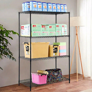 Heavy-Duty 5-Layer Steel Garage <b>Storage</b> <b>Shelves</b> with Chrome Finish 600-800lbs Capacity Large Metal Organizer for Industrial Use - Product Image 1