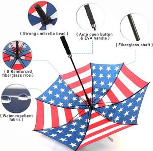 Parapluie Droit Américain Coupe-Vent Semi-Automatique Ouverture Rapide 30 Pouces 8 Baleines Double Canopée Ventilée en Pongee 190T avec Logo Personnalisé - Product Image 3