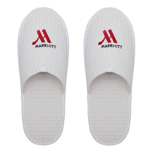 Pantuflas de Hotel de Lujo Tipo Waffle <span class=keywords><strong>MARRIOTT</strong></span> al por Mayor con Logotipo, Pantuflas Desechables para Hoteles de 5 Estrellas - Product Image 2