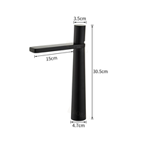 Robinets mélangeurs noirs mats monotrou montés sur pont moderne Robinet d'évier de salle de bain en laiton avec eau chaude et froide
