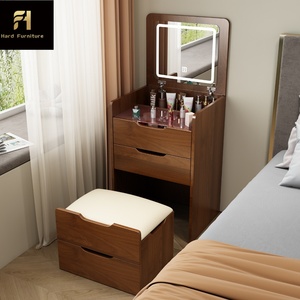 <span class=keywords><strong>Espejo</strong></span> LED Táctil Plegable Multifuncional Nórdico con Cajón <span class=keywords><strong>de</strong></span> Gran Capacidad, Tocador Integrado <span class=keywords><strong>de</strong></span> Madera para Dormitorio <span class=keywords><strong>de</strong></span> Princesa - Product Image 3