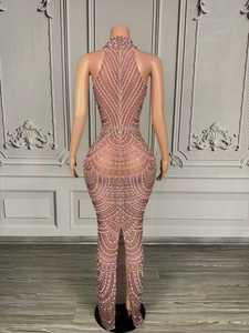 Abito da Sera Senza Maniche Verde con Strass e Rete, Costume per Spettacoli, Abito da <span class=keywords><strong>Sirena</strong></span> Personalizzato per Eventi e Boutique, Direttamente dalla Fabbrica Ocstrade - Product Image 5