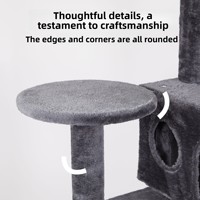 Arbre à chat de luxe de taille moyenne et grande CT-038, écologique et durable, avec griffoir en tissu, jouets interactifs pour animaux de compagnie, direct usine