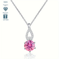 Colliers tendance pour femmes, best-sellers, minimalistes, en argent 925, avec moissanite colorée de 1 carat, taille ronde, qualité VVS, certifiée GRA