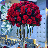Support à fleurs en or électroplaté, centre de table, décoration de mariage, support à fleurs en métal pour fournitures de mariage