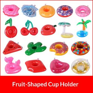 Nouvel arrivage : Porte-gobelet gonflable unisexe en PVC avec motifs flamant rose, beignet, citron, pastèque, ananas, <span class=keywords><strong>crabe</strong></span>, animaux et fruits – En stock - Product Image 3