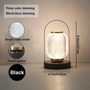 Portable Modern LED Table Lamp Stepless Dimmable Touch Control Rechargeable Battery-Powered Metal Construction for Bedside - Product Image 3