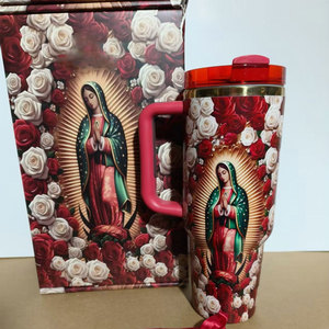 Vaso de Acero Inoxidable de 40 oz con Estampado de <span class=keywords><strong>la</strong></span> Virgen de Guadalupe, con Caja de Regalo, Aislado al Vacío, para Regalos Religiosos Católicos Cristianos - Product Image 4