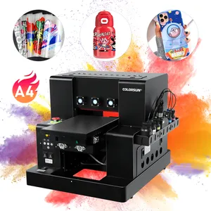 Máquina de impresión de vasos fácil de usar para uso doméstico para impresora de vasos de plástico con soporte giratorio de botella gratis A4 A1630 impresora UV
