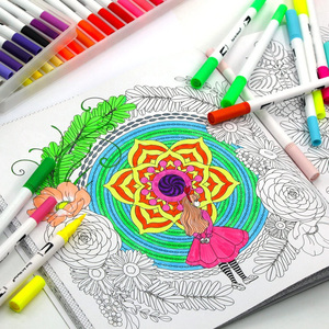 Ensemble de stylos pinceaux marqueurs à double pointe pour dessin artistique et aquarelle, pointe fine 0,4 mm - Product Image 6