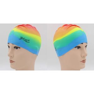 Gorro de natación de silicona con color degradado, universal para adultos, de alta elasticidad, para natación y deportes acuáticos - Product Image 2