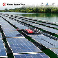 Système de nettoyage automatique de modules photovoltaïques à batterie au lithium, robot de nettoyage de panneaux solaires photovoltaïques pour les systèmes solaires résidentiels