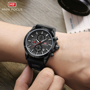 MINI FOCUS Vente directe d'usine Nouveauté Prêt à l'emploi Logo personnalisé Chronographe Prix bas Montre à quartz pour hommes Bracelet en silicone MF0089G - Product Image 2