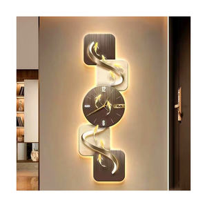 Hiện Đại Cá cảnh quan động vật UV cắt cạnh thủ công tường nhà <span class=keywords><strong>LED</strong></span> với đồng hồ trang trí cho phòng khách trang trí tường - Product Image 1