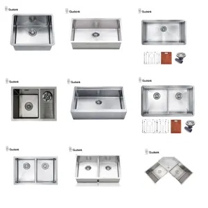 Gudsink SUS304 undermount handmade stainless steel kitchen sink unit kit sink bowl