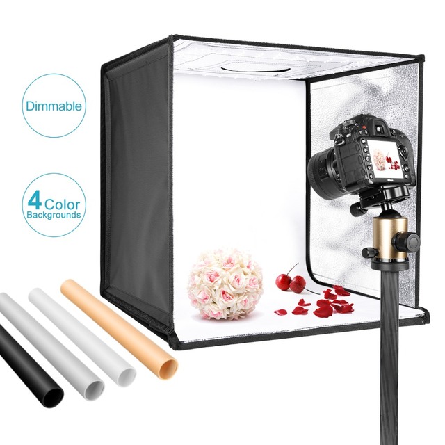 Neewer Photo Studio Light Box 20 Inches Shooting Light Tent Adjustable Brightness Foldable Portable Professional Booth Table