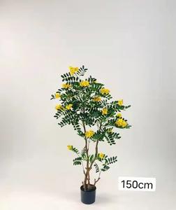 Grande plante en pot de style nordique en PE de 130 cm, durable, écologique, pour l'intérieur, salon, Sophora Japonica - Product Image 2