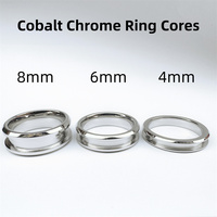 Bijoux macho personnalisé 8MM bord biseauté Cobalt Chrome anneau blanc pour incrustation bricolage bijoux faits à la main