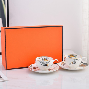 Customized Nordic Luxury 2 Cups <b>Sets</b> Ceramic <b>Tea</b> Cups and Saucers for Living Room for Giveaways - Product Image 3