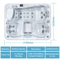 Spa extérieur compact, bain à remous avec 25 jets et éclairage LED pour petit balcon et terrasse