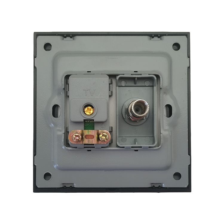 VNX 86*86mm Satellite Socket With TV Socket BS Standard One Gang 10A Socket Silver Brush Meteor Rain Series