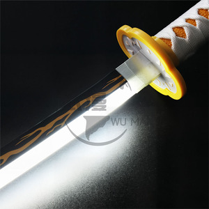 <span class=keywords><strong>Katana</strong></span> Nichirin de <span class=keywords><strong>Zenitsu</strong></span> Agatsuma de 28,3 pouces avec fourreau blanc, épée de samouraï pour cosplay d'anime - Product Image 4