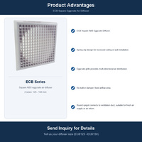 Diffuseur de grille carrée en ABS type alvéole avec fixation par clip à ressort pour système de ventilation d'air de retour domestique