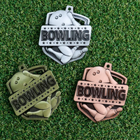 Medalla Deportiva Personalizada de Aleación de Zinc, Premio 2D 3D con Técnica de Grabado Plateado para Bolas de Bolos