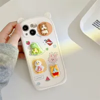 Nouveau dessin animé mignon fille Animal étui de téléphone pour iPhone 13 12 11Por Max 7 8 Plus XS XR objectif étui tout compris