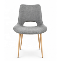 Chaise de salle à manger moderne à dossier cuillère, rembourrée en tissu, pour café, restaurant, hôtel, mobilier de banquet