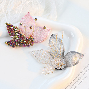 Pince à cheveux DIY en fil de cuivre tressé à la main Gillian et broche papillon <span class=keywords><strong>color</strong></span>ée pour la décoration de vêtements - Product Image 4