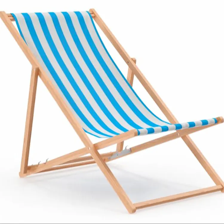 Tumbonas ajustables al aire libre, silla de playa de madera reclinable de verano, plegable y portátil, para relajarse en el mar, venta al por mayor