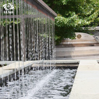 Fontaine à eau en cascade LED multicolore en acier inoxydable 304 de grande taille, directement de l'usine, moderne, pour hôtel, jardin extérieur, piscine