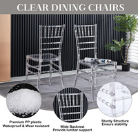 Chaise Chiavari transparente en acrylique empilable, idéale pour les mariages, les hôtels et les banquets, best-seller