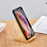 Chargeur sans fil rapide 10W station d'accueil en bois de bambou pour iPhone 13 pour Xiaomi Samsung-téléphone portable de charge par induction