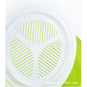 Panier de lavage de légumes en plastique double couche avec drain, rouge et blanc, passoire à fruits pour cuisine - Product Image 4